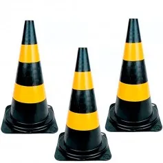 Kit 3 Cones para sinalização 75 cm 2 faixas - RM-44