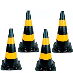 Kit 4 Cones para sinalizao 75 cm 2 faixas - RM-44