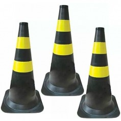 Kit 3 Cones para sinalizao 50 cm com 2 faixas - RM-42