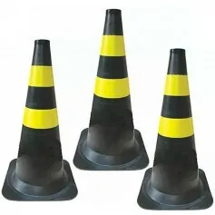 Kit 3 Cones para sinalização 50 cm com 2 faixas - RM-42