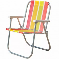 Kit 2 Cadeiras de praia varanda alta em alum�nio - CAD0047