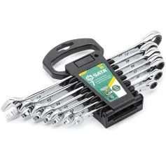 Jogo de chave combinada com catraca 8 a 18 mm 7 peças