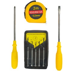 Jogo de chaves para relojoeiro + chave fenda/phiilips e trena 8 peças Jogo de chaves para relojoeiro + chave fenda/phiilips e trena 8 peças