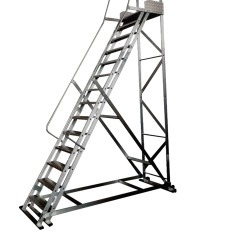 Escada plataforma de alumnio 3.50 m c/ 13 degraus + patamar 