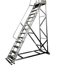 Escada plataforma de alumínio 3.50 m c/ 13 degraus + patamar 