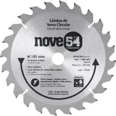 Disco de serra para madeira 185 x 20 mm 24 dentes
