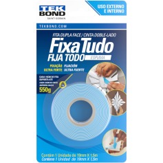 Fita dupla face espuma 19 mm x 1,5 m - Fixa Tudo
