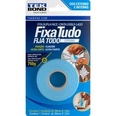 Fita dupla face espuma 24 mm x 1,5 m - Fixa Tudo