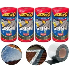 Kit 4 Fitas asfáltica auto adesiva aluminizada multiuso 30 cm x 10 m - Vedatudo