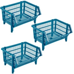 Cesto expositor plstico empilhvel 24 x 44 x 34 cm COPAZ 3 Peas