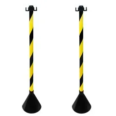 Pedestal para corrente de sinalização 95 cm zebrado 2 peças - WPS1932