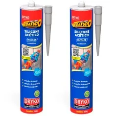 Kit 2 Silicone acético para vedação 260g incolor  - VEDATUDO