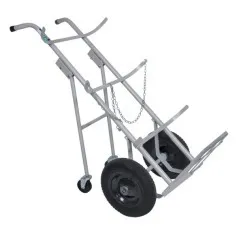 Carro para transporte de oxigênio e acetileno para 2 cilindros roda pneumática - TM-90
