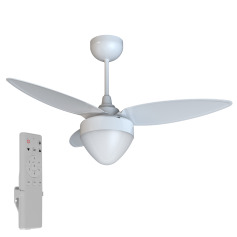 Ventilador de teto 3 pás Inverter com controle remoto branco - Aires Ventilador de teto 3 pás Inverter com controle remoto branco - Aires