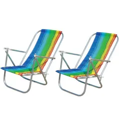 Kit 2 Cadeira de praia dobrável em 2 posições - CAD0041