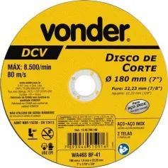 Disco de corte 180 x 1,6 x 22,23 mm