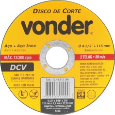 Disco de corte 115,0 x 1,6 x 22,23 mm