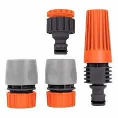 Conjunto para irrigação com engates rápidos e esguicho 4 peças