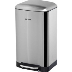 Lixeira inox retangular 30L com pedal Lixeira inox retangular 30L com pedal