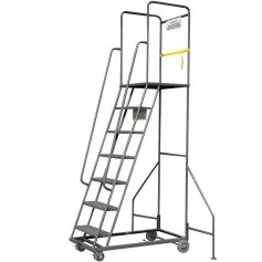 Escada plataforma de ferro 2,0 cm 6 degraus + patamar - 58-A