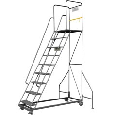 Escada plataforma de ferro 2,5 m 8 degraus + patamar - 58-B