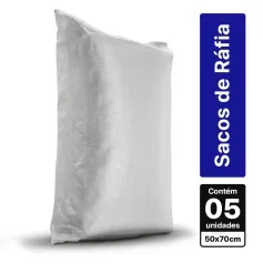 Saco para entuho em ráfia 50 x 70 cm com 5 peças