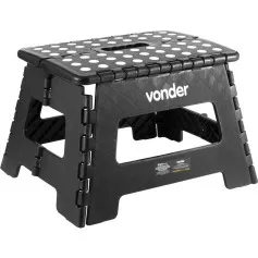 Banqueta plástica dobrável preta altura 220 mm 