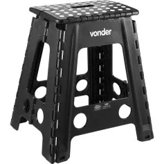 Banqueta plástica dobrável altura 450mm preta