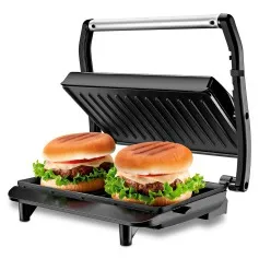 Sanduicheira e grill antiaderente 1000 watts inox Master Press- PG-01