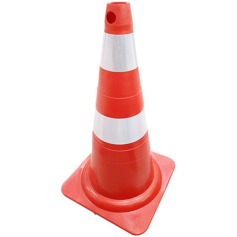 Cone para sinalizao 75 cm com 2 faixas - 700.00652