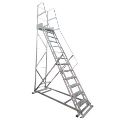 Escada plataforma de alumnio 3.25 m c/ 12 degraus + patamar 