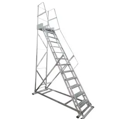 Escada plataforma de alumínio 3.25 m c/ 12 degraus + patamar 
