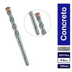 Broca de wídea para concreto 8 x 160 mm - SDS Plus
