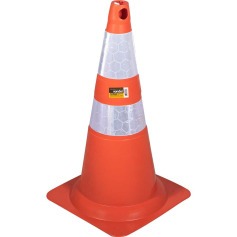Cone de sinalizao com 75 cm flexvel 2 faixas