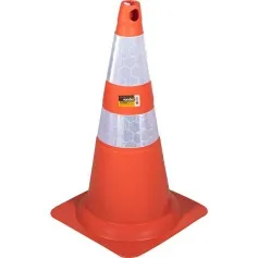 Cone de sinalização com 75 cm flexível 2 faixas