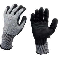 Luva de segurana em polister e fibra de vidro com revestimento em PU