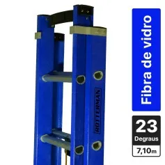 Escada de fibra de vidro extensível 4,1 x 7,1 m 21 degraus - Premium