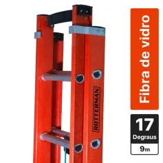 Escada de fibra de vidro extensível 5,10 x 9 m 34 degraus - ESC51090