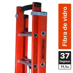 Escada de fibra de vidro extensível 6,60 x 11,10 m 37 degraus - ESC660120