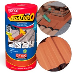 Fita manta asfltica telhado terracota auto adesiva 30 cm x 10 m - Vedatudo