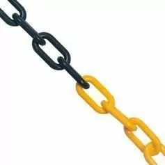Corrente plástica de 6 mm pacote com 10 metros amarela e preta