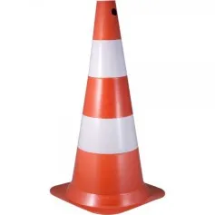 Cone de sinalização com 75 cm com 2 faixas