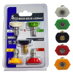 Jogo de bicos para lavadora de alta pressão 5 peças Jogo de bicos para lavadora de alta pressão 5 peças