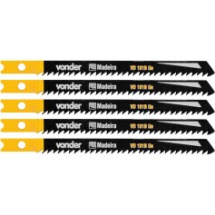 L�mina serra tico tico 100 mm 10 dentes para madeira 5 pe�as - VD 101B-UN