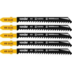 Jogo de lâminas para serra tico tico 100 mm 8 dentes com 5 peças - VD 111C 