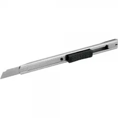 Estilete estreito 9 mm metal trava deslizante
