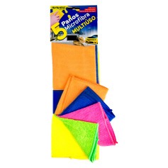 Pano multiuso em microfibra para limpeza 30 x 35 cm 5 peças - NVA460 Pano multiuso em microfibra para limpeza 30 x 35 cm 5 peças - NVA460