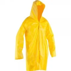 Capa de chuva em PVC laminado sem forro amarela