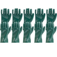 Kit 5 pares de luva pvc lisa com forro de algod�o 26 cm - PLV 0026