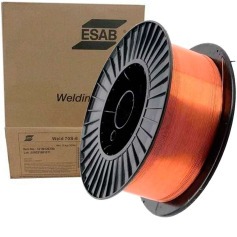 Arame para solda mig sólido cobreado 0,8 mm rolo 15 kg Esab - 70S6 Arame para solda mig sólido cobreado 0,8 mm rolo 15 kg Esab - 70S6
